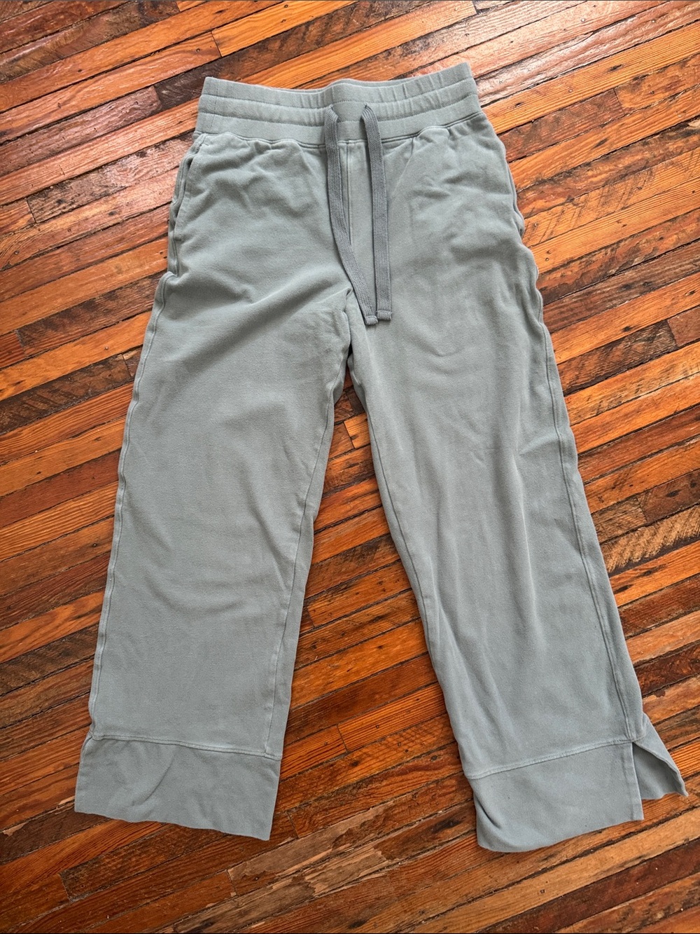 Pact Womens Sage Green Wide Leg Drawstring Joggers